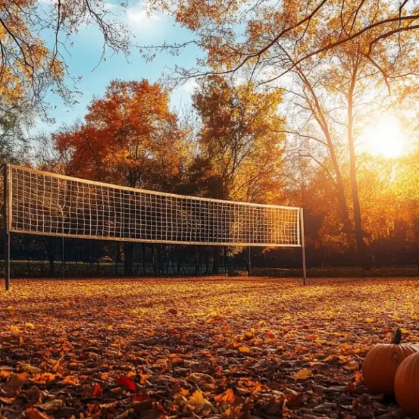Latest Articles 6 Fall Volleyball Wallpaper with a scerenic autumn vibe and pumpkins on the field