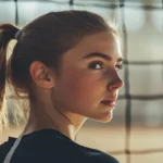 female volleyball player with volleyball hairstyles for thin hair
