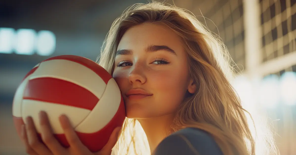 20+ Cute Volleyball Poses You Have to Try for Every Shot! 1 female athlete striking cute volleyball poses
