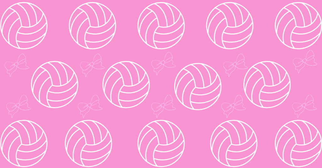 25+ Cute Volleyball Wallpaper That Will Steal Your Heart! 1 cute volleyball wallaper with pink background and volleyballs and bows
