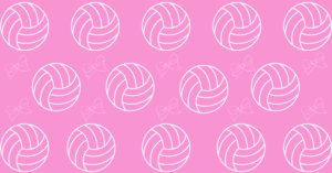 cute volleyball wallaper with pink background and volleyballs and bows