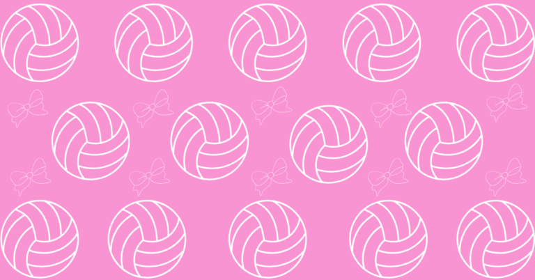 25+ Cute Volleyball Wallpaper That Will Steal Your Heart! 1 cute volleyball wallaper with pink background and volleyballs and bows