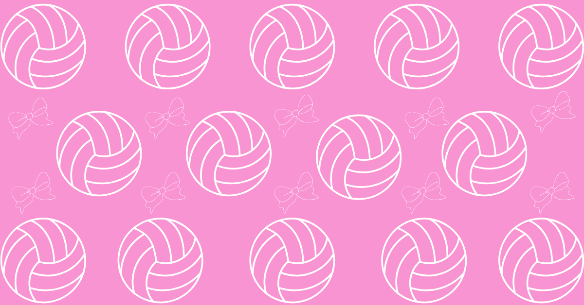 25+ Cute Volleyball Wallpaper That Will Steal Your Heart! 1 cute volleyball wallaper with pink background and volleyballs and bows